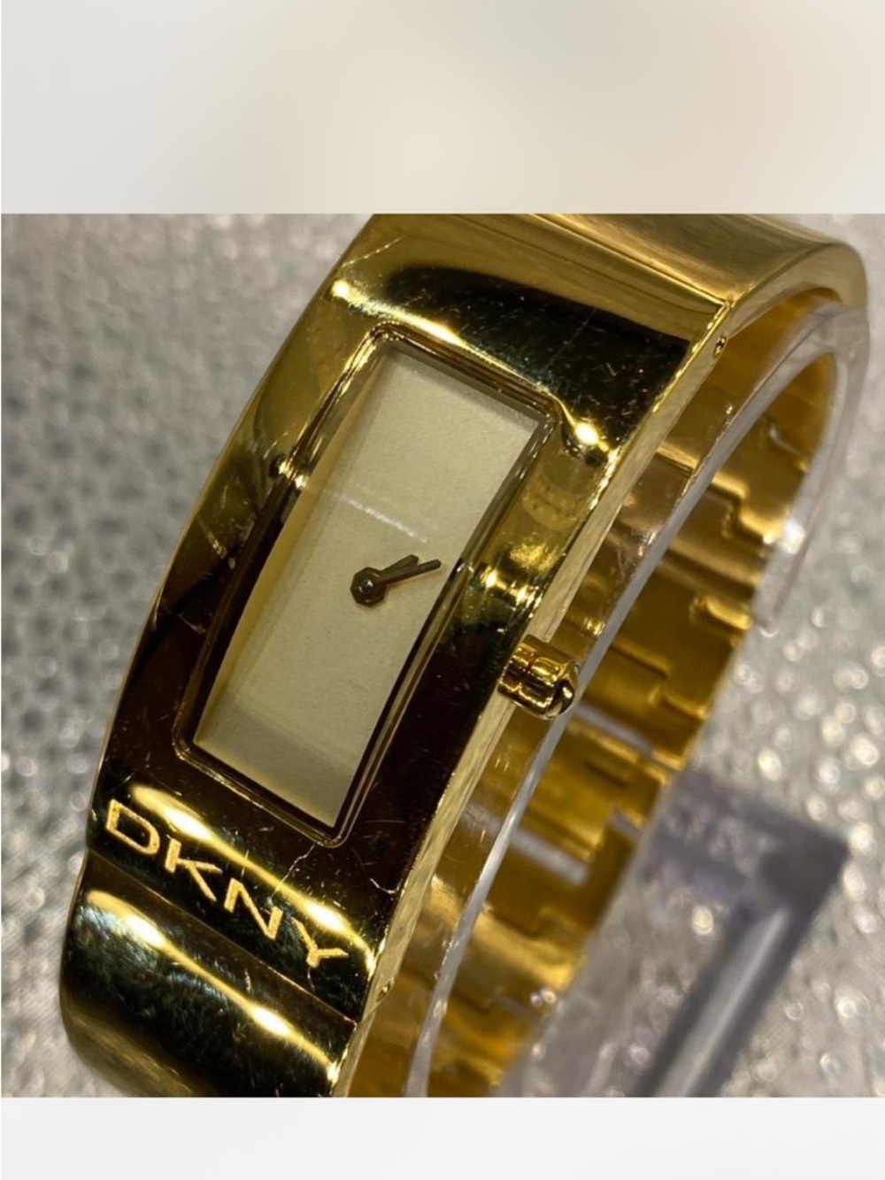 ^^^ DKNY  *** Gold Tone Bangle Watch - Slim Bracelet Style ***